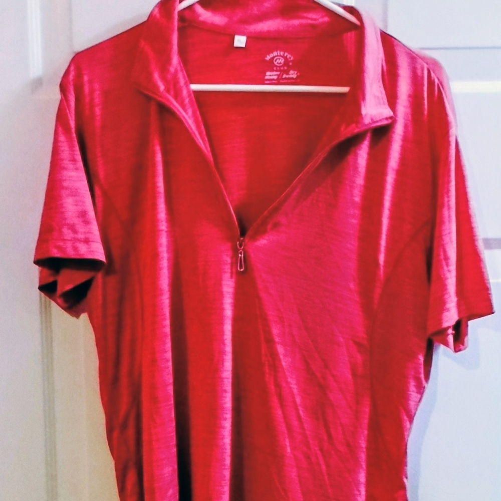 SHEIN Women's Red Button Down Shirt